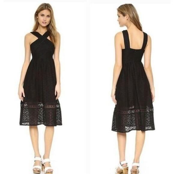 J.O.A Black Eyelet Dress - Small - Picture 1 of 8